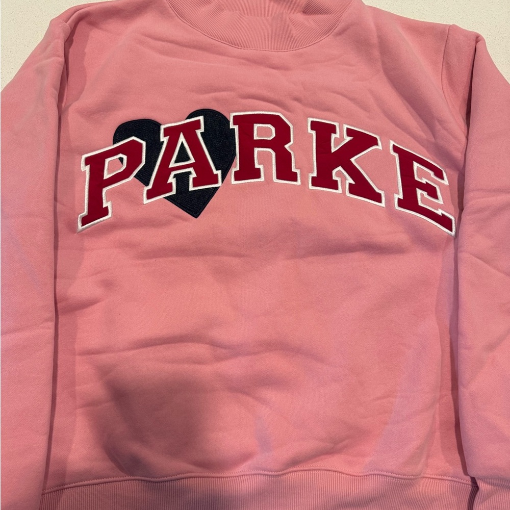 New Parke Jean Heart Varsity Mockneck Size L/XL